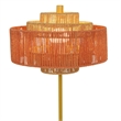 Pinkly Layered Bohemian Rope Metal Floor Lamp with Gold Finish