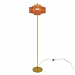 Pinkly Layered Bohemian Rope Metal Floor Lamp with Gold Finish