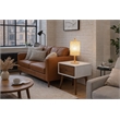 Madeline Natural Wood Table Lamp with Woven Fabric Shade