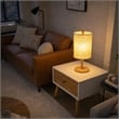 Madeline Natural Wood Table Lamp with Woven Fabric Shade
