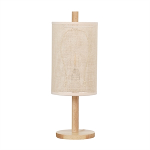 madeline natural wood table lamp with woven fabric shade