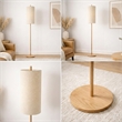 Skyler Natural Wood Floor Lamp with Cylindrical Woven Shade