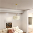 Alfie Natural Woven Drum Pendant Light with Wood Accents