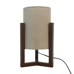 Karwen Minimalist Natural Wood Frame Table Lamp with Linen Shade