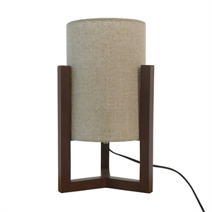 karwen minimalist natural wood frame table lamp with linen shade