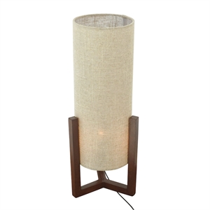 Elyse Minimalist Natural Wood Table Lamp with Cylindrical Shade