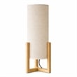 Sonya Minimalist Cylindrical Table Lamp with Natural Wood Frame