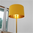 Karin Gold Metal Beaded Floor Lamp with Modern Drum Shade