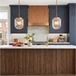 Lydia Glass Pendant Light with Brushed Gold Metal Finish and Clear Shade