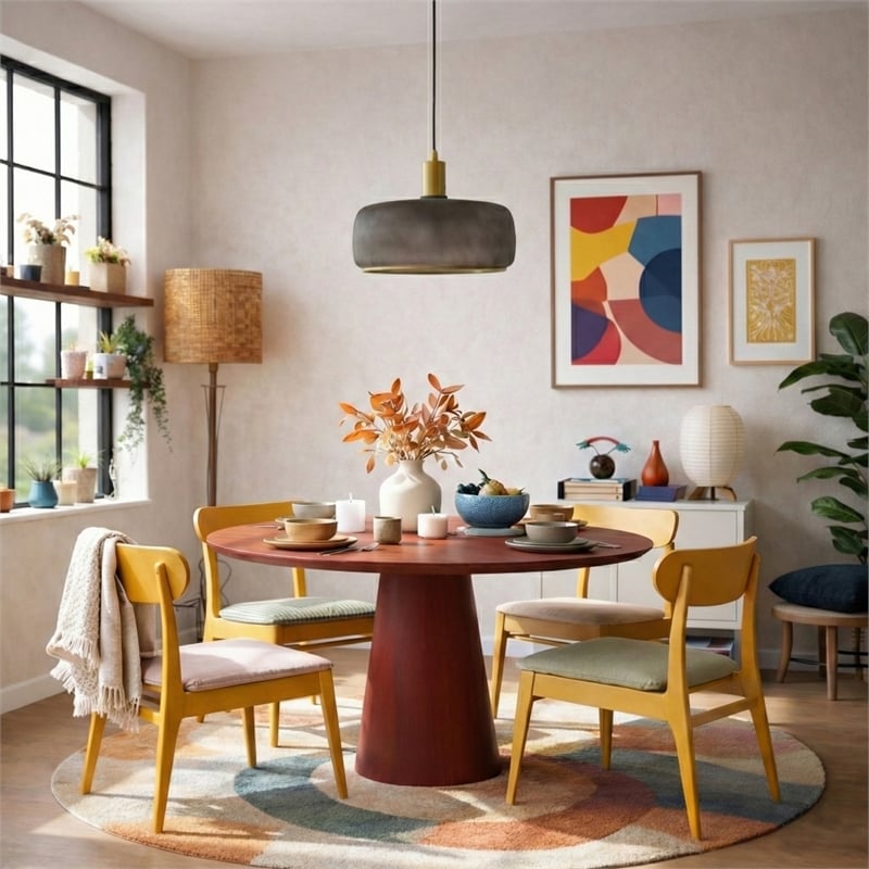 Vela Modern Matte Black Metal Pendant Light with Adjustable Cord