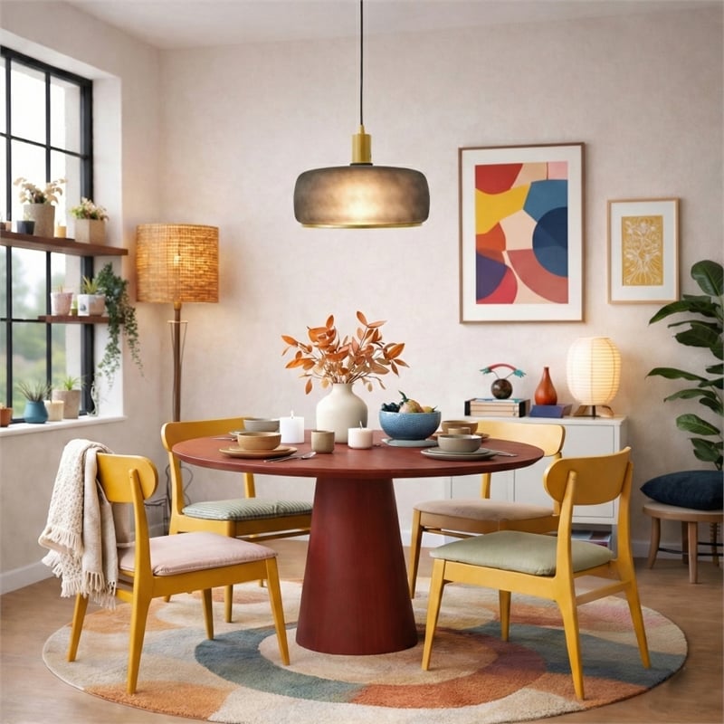 Vela Modern Matte Black Metal Pendant Light with Adjustable Cord