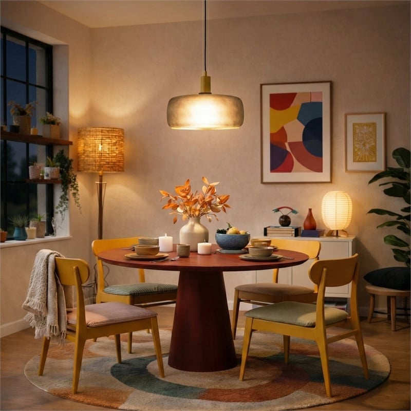 Vela Modern Matte Black Metal Pendant Light with Adjustable Cord