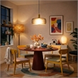 Vela Modern Matte Black Metal Pendant Light with Adjustable Cord