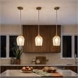 Rosen Vintage Diamond-Cut Glass Gold Metal Pendant Light