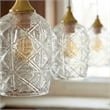 Rosen Vintage Diamond-Cut Glass Gold Metal Pendant Light