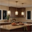 Rosen Vintage Diamond-Cut Glass Gold Metal Pendant Light
