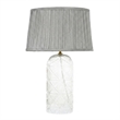 Dreamest Modern Elegant Glass Table Lamp with Textured Gray Shade