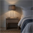 Dreamest Modern Elegant Glass Table Lamp with Textured Gray Shade