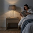 Dreamest Modern Elegant Glass Table Lamp with Textured Gray Shade