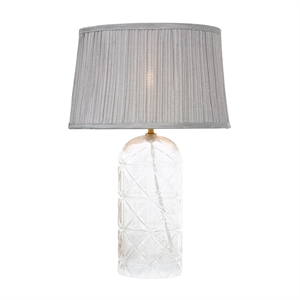 dreamest modern elegant glass table lamp with textured gray shade