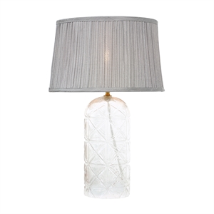 dreamest modern elegant glass table lamp with textured gray shade