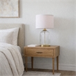 Rebecca Modern Ribbed Glass&Gold Metal Table Lamp with Pleated Shade