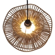 Westan Natural Woven Rattan Layered Black Metal Pendant Light