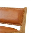 Moderna Mid Century Modern Genuine Leather Upholstered Lounge Chair in Tan