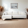 Edenton Mid-Century Modern Velvet Left Facing Sectional Sofa in Cream