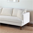 Edenton Mid-Century Modern Velvet Left Facing Sectional Sofa in Cream