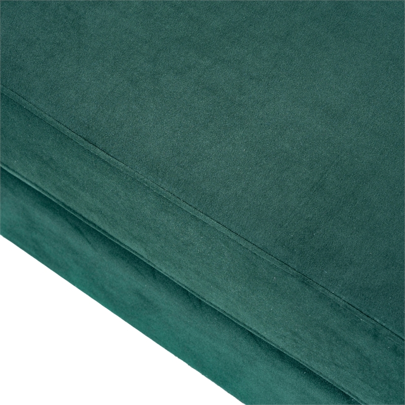 Edenton Mid-Century Modern Velvet Left Facing Sectional Sofa in Dark Green