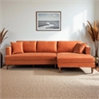 Edenton Mid-Century Modern Velvet Right Facing Sectional Sofa in Burnt Orange