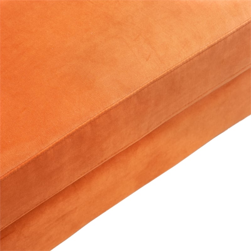Edenton Mid-Century Modern Velvet Right Facing Sectional Sofa in Burnt Orange