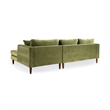 Edenton Mid-Century Modern Velvet Right Facing Sectional Sofa in Olive Green