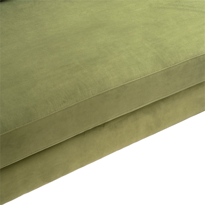 Edenton Mid-Century Modern Velvet Right Facing Sectional Sofa in Olive Green