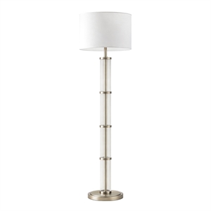 Kintion Modern Contemporary Clear Glass and Nickel Floor Lamp