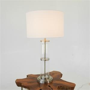 bled modern elegant glass and nickel accent table lamp