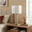 Tilbe Modern Lightning Glass and Nickel Accent Table Lamp