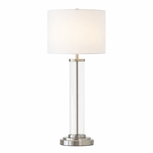 Tilbe Modern Lightning Glass and Nickel Accent Table Lamp