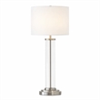Tilbe Modern Lightning Glass and Nickel Accent Table Lamp