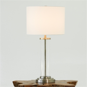 tilbe modern lightning glass and nickel accent table lamp