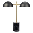 Ledin Black and Gold Double Light Table Lamp with Marble Base