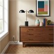 Ledin Black and Gold Double Light Table Lamp with Marble Base