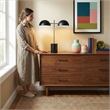 Ledin Black and Gold Double Light Table Lamp with Marble Base