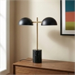 Ledin Black and Gold Double Light Table Lamp with Marble Base