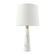 Apte Modern Black Contemporary Table Lamp with Faux Marble Base