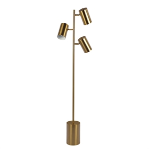 Vonta Modern Triple Spotlight Gold Metal Floor Lamp