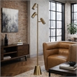 Karidi Modern Gold Metal Cone Base Triple Spotlight Floor Lamp