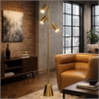 Karidi Modern Gold Metal Cone Base Triple Spotlight Floor Lamp