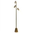 Karidi Modern Gold Metal Cone Base Triple Spotlight Floor Lamp